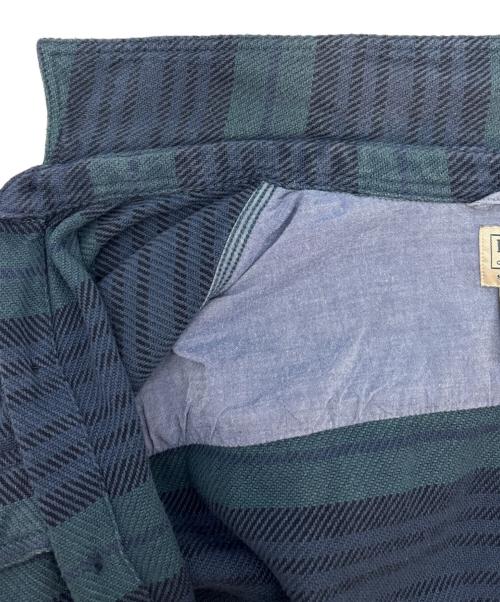 L.L.Bean（エルエルビーン）L.L.Bean (エルエルビーン) L.L.Bean　ヘビーネルシャツ グリーン×ネイビー サイズ:M-REGの古着・服飾アイテム