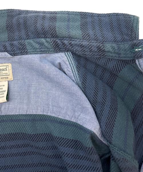 L.L.Bean（エルエルビーン）L.L.Bean (エルエルビーン) L.L.Bean　ヘビーネルシャツ グリーン×ネイビー サイズ:M-REGの古着・服飾アイテム