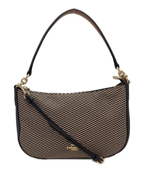 COACH（コーチ）COACH (コーチ) ショルダーバッグ ベージュ×ブラックの古着・服飾アイテム