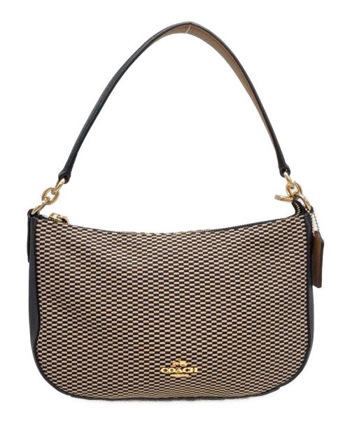 COACH（コーチ）COACH (コーチ) ショルダーバッグ ベージュ×ブラックの古着・服飾アイテム