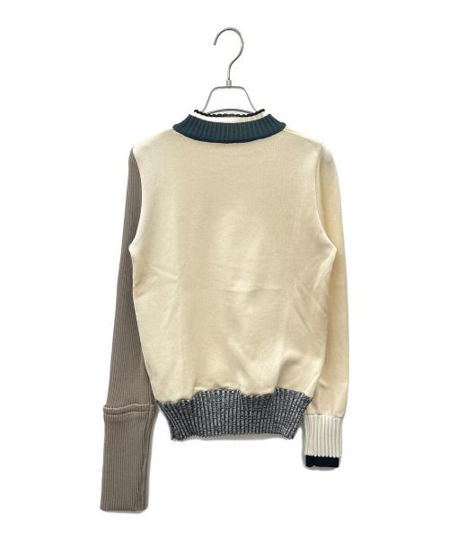 UNITED TOKYO（ユナイテッドトーキョー）UNITED TOKYO (ユナイテッドトーキョー) UNITED TOKYO　薄手ニット ベージュ×グリーン サイズ:FREEの古着・服飾アイテム