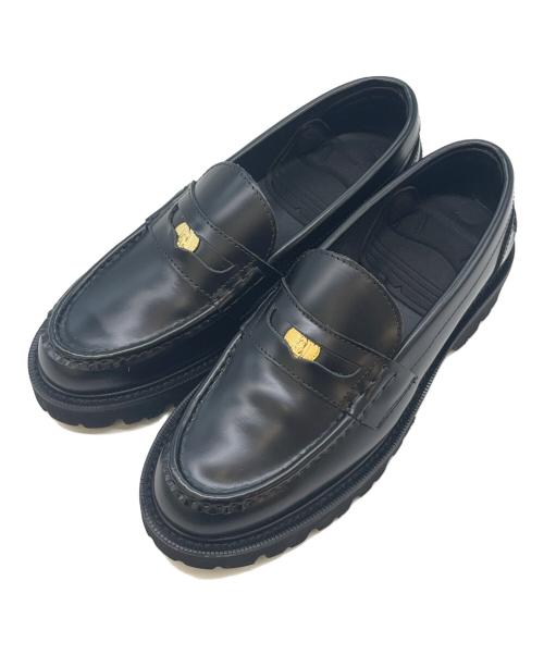 Caminando（カミナンド）Caminando (カミナンド) Caminando　ALMOND TOE PENNY LOAFERS　コインローファー ブラック サイズ:7の古着・服飾アイテム