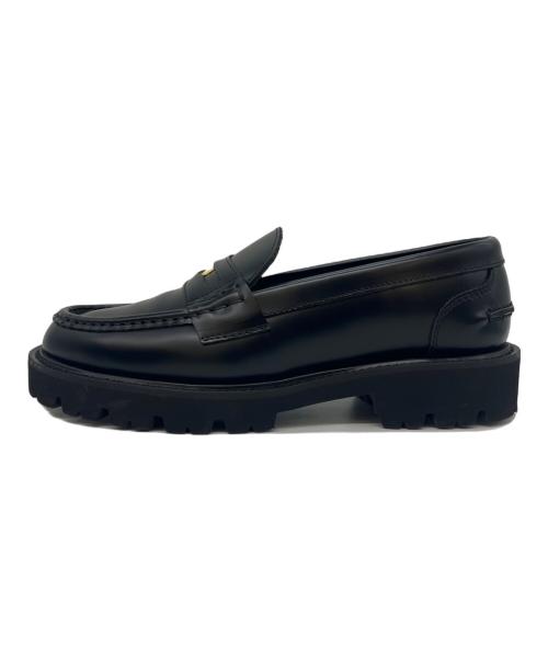 Caminando（カミナンド）Caminando (カミナンド) Caminando　ALMOND TOE PENNY LOAFERS　コインローファー ブラック サイズ:7の古着・服飾アイテム