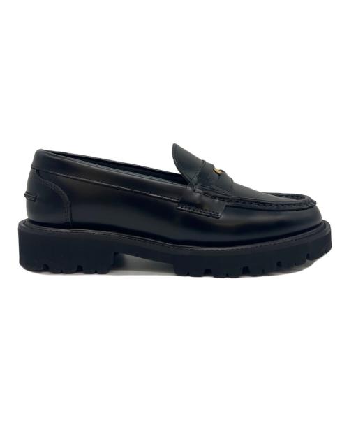Caminando（カミナンド）Caminando (カミナンド) Caminando　ALMOND TOE PENNY LOAFERS　コインローファー ブラック サイズ:7の古着・服飾アイテム