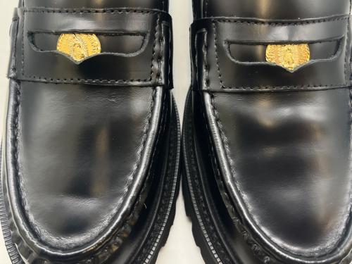 Caminando（カミナンド）Caminando (カミナンド) Caminando　ALMOND TOE PENNY LOAFERS　コインローファー ブラック サイズ:7の古着・服飾アイテム