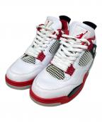 NIKEナイキ）の古着「NIKE　Air Jordan 4 Retro OG "Fire Red"　ハイカットスニーカー」｜ホワイト×レッド