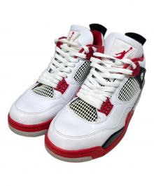 NIKE（ナイキ）の古着「NIKE　Air Jordan 4 Retro OG "Fire Red"　ハイカットスニーカー」｜ホワイト×レッド