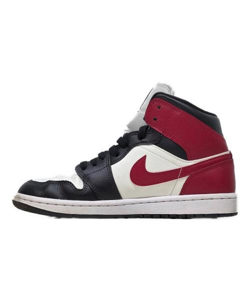 NIKE（ナイキ）NIKE (ナイキ) NIKE　Women's Air Jordan 1 Mid　ミッドカットスニーカー レッド×ホワイト サイズ:24の古着・服飾アイテム