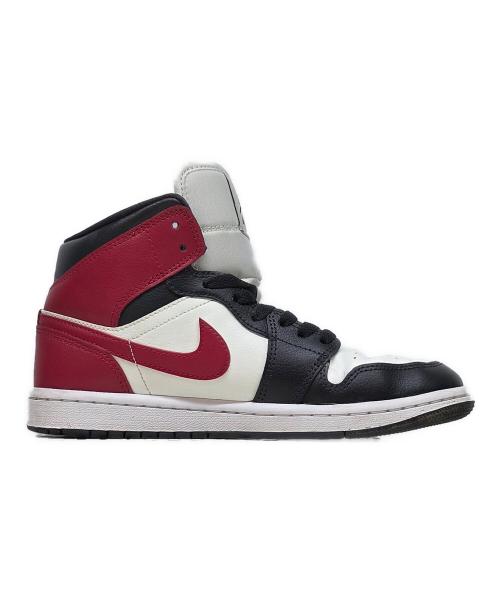 NIKE（ナイキ）NIKE (ナイキ) NIKE　Women's Air Jordan 1 Mid　ミッドカットスニーカー レッド×ホワイト サイズ:24の古着・服飾アイテム