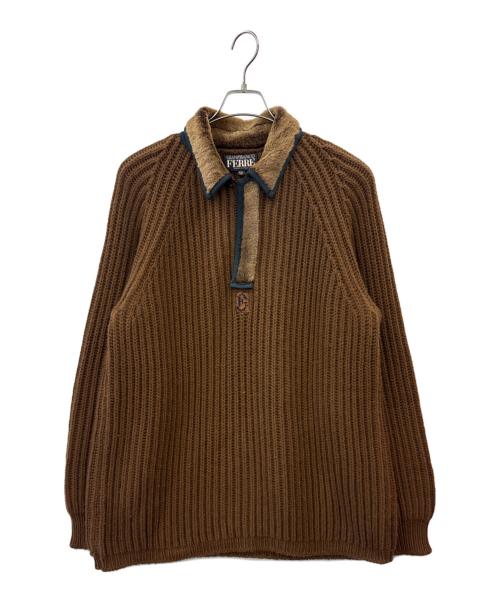 GIANFRANCO FERRE（ジャンフランコフェレ）GIANFRANCO FERRE (ジャンフランコフェレ) GIANFRANCO FERRE　厚手ニット ブラウン サイズ:50の古着・服飾アイテム