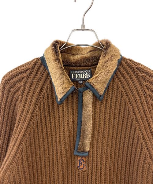 GIANFRANCO FERRE（ジャンフランコフェレ）GIANFRANCO FERRE (ジャンフランコフェレ) GIANFRANCO FERRE　厚手ニット ブラウン サイズ:50の古着・服飾アイテム
