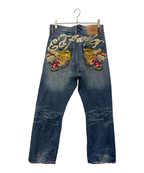 Ed Hardy（エド ハーディー）ED HARDY (エド ハーディー) ED HARDY 虎刺繍　ダメージデニムパンツ インディゴ サイズ:34 × 32の古着・服飾アイテム