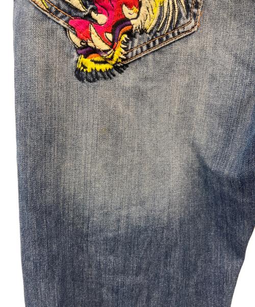 Ed Hardy（エド ハーディー）ED HARDY (エド ハーディー) ED HARDY 虎刺繍　ダメージデニムパンツ インディゴ サイズ:34 × 32の古着・服飾アイテム