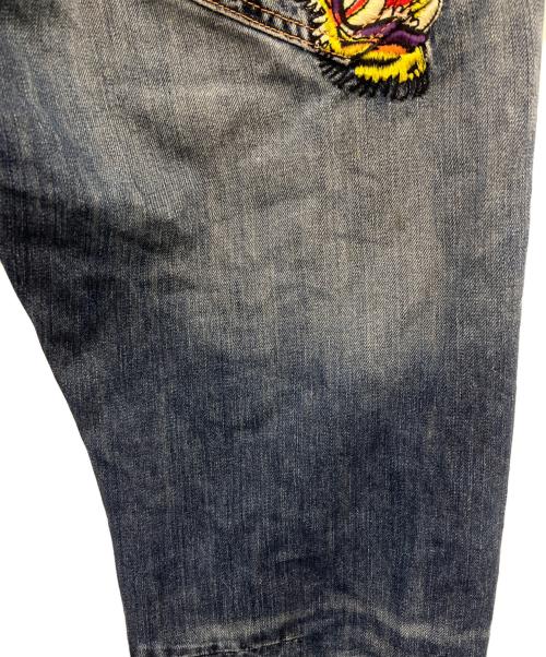 Ed Hardy（エド ハーディー）ED HARDY (エド ハーディー) ED HARDY 虎刺繍　ダメージデニムパンツ インディゴ サイズ:34 × 32の古着・服飾アイテム