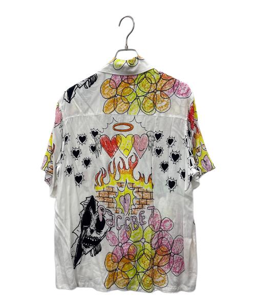 RASSVET（ラスベート）RASSVET (ラスベート) RASSVET　総柄　プリント半袖シャツ ホワイト サイズ:Lの古着・服飾アイテム
