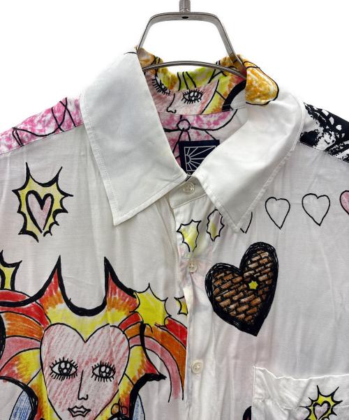 RASSVET（ラスベート）RASSVET (ラスベート) RASSVET　総柄　プリント半袖シャツ ホワイト サイズ:Lの古着・服飾アイテム