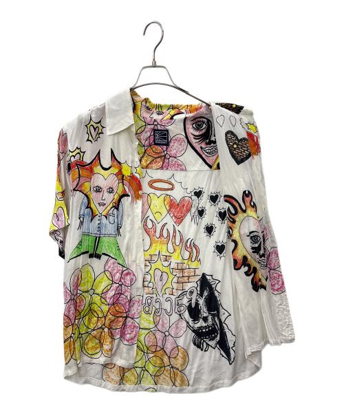 RASSVET（ラスベート）RASSVET (ラスベート) RASSVET　総柄　プリント半袖シャツ ホワイト サイズ:Lの古着・服飾アイテム