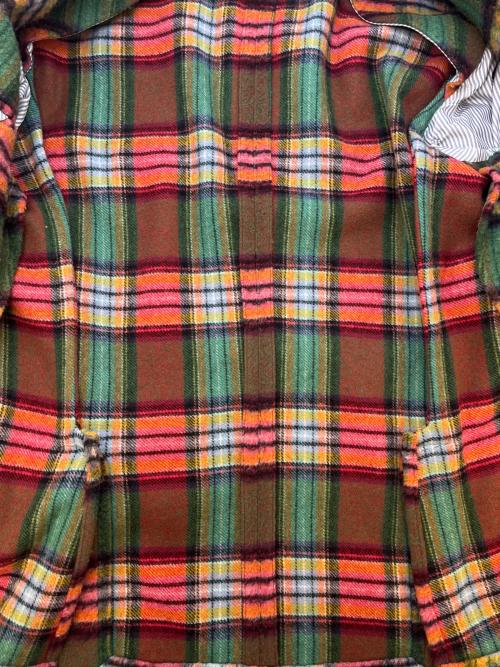 Altea（アルテア）altea (アルテア) altea　ウールジャケット グリーン×レッド サイズ:46の古着・服飾アイテム