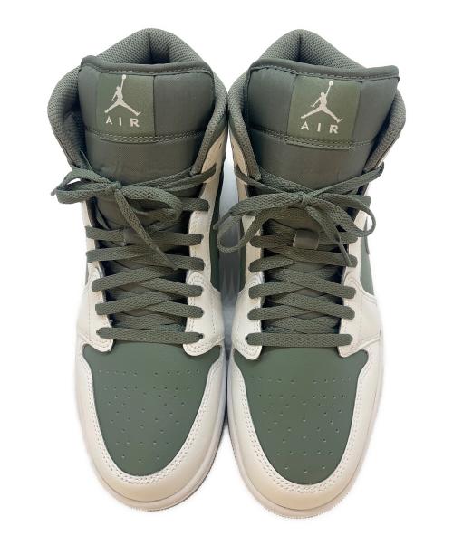 NIKE（ナイキ）NIKE (ナイキ) NIKE  Air Jordan 1 Mid  ハイカットスニーカー ホワイト×グリーン サイズ:30.0の古着・服飾アイテム