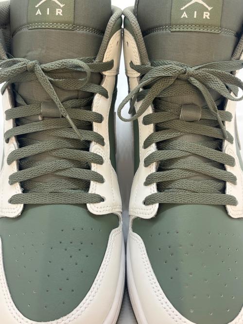 NIKE（ナイキ）NIKE (ナイキ) NIKE  Air Jordan 1 Mid  ハイカットスニーカー ホワイト×グリーン サイズ:30.0の古着・服飾アイテム