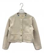 MACKINTOSH PHILOSOPHYマッキントッシュ フィロソフィー）の古着「MACKINTOSH PHILOSOPHY　ハウスチェックダンボール　ノーカラーショート丈ジャケット」｜ベージュ
