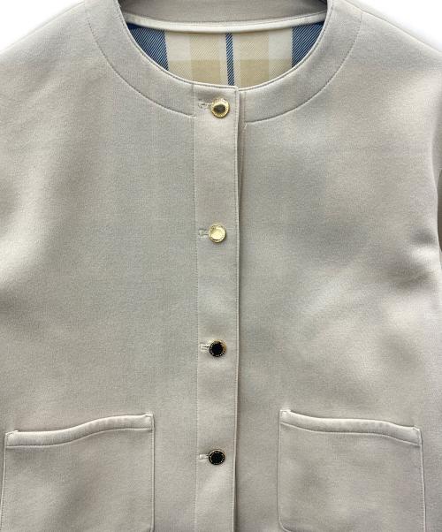 MACKINTOSH PHILOSOPHY（マッキントッシュ フィロソフィー）MACKINTOSH PHILOSOPHY (マッキントッシュ フィロソフィー) MACKINTOSH PHILOSOPHY　ハウスチェックダンボール　ノーカラーショート丈ジャケット ベージュ サイズ:36の古着・服飾アイテム