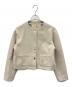 MACKINTOSH PHILOSOPHY（マッキントッシュ フィロソフィー）の古着「MACKINTOSH PHILOSOPHY　ハウスチェックダンボール　ノーカラーショート丈ジャケット」｜ベージュ