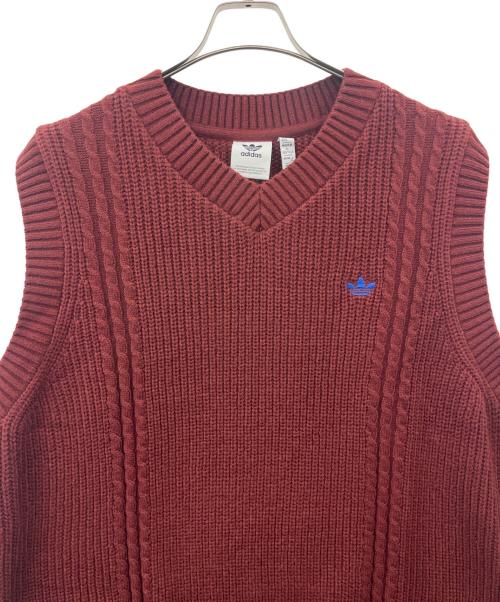 adidas Originals（アディダスオリジナル）adidas Originals (アディダスオリジナル) adidas originals　ニットベスト レッド サイズ:J 2XLの古着・服飾アイテム