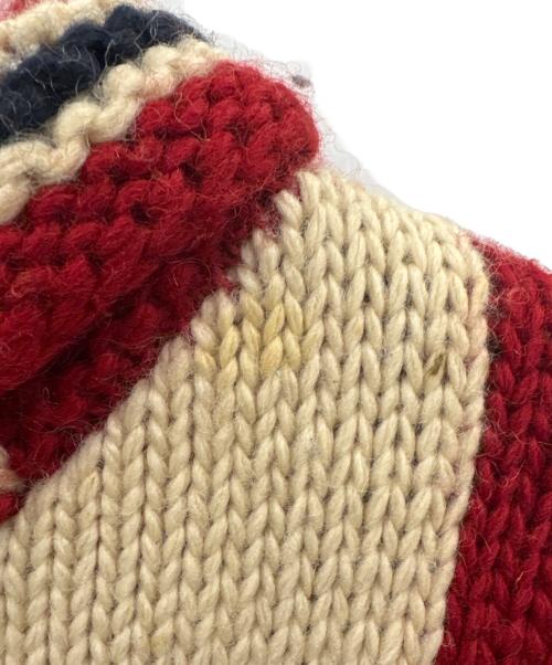 Hysteric Glamour（ヒステリックグラマー）Hysteric Glamour (ヒステリックグラマー) Hysteric Glamour　69 RED DEVIL　カウチンニットカーディガン レッド×アイボリー サイズ:FREEの古着・服飾アイテム