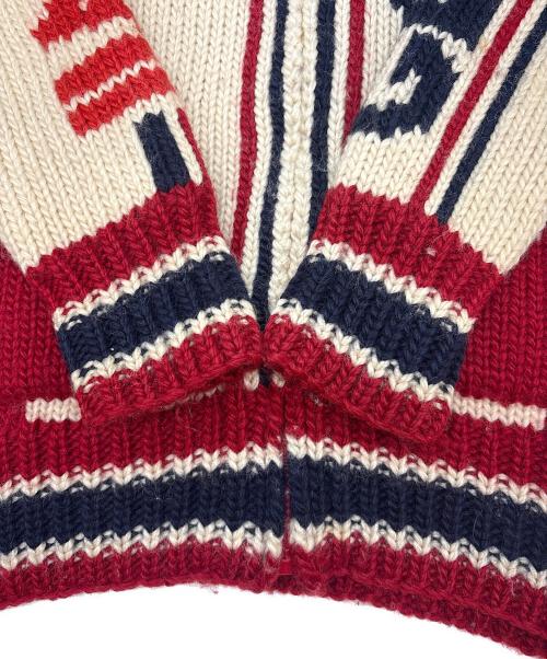 Hysteric Glamour（ヒステリックグラマー）Hysteric Glamour (ヒステリックグラマー) Hysteric Glamour　69 RED DEVIL　カウチンニットカーディガン レッド×アイボリー サイズ:FREEの古着・服飾アイテム