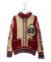 Hysteric Glamour（ヒステリックグラマー）の古着「Hysteric Glamour　69 RED DEVIL　カウチンニットカーディガン」｜レッド×アイボリー
