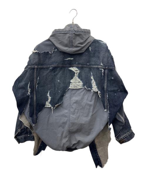 Maison MIHARA YASUHIRO（メゾン ミハラ ヤスヒロ）Maison MIHARA YASUHIRO (メゾン ミハラ ヤスヒロ) Maison MIHARA YASUHIRO DOUBLE LAYERED DENIM HOODED JACKET デニムジャケット インディゴ サイズ:46の古着・服飾アイテム