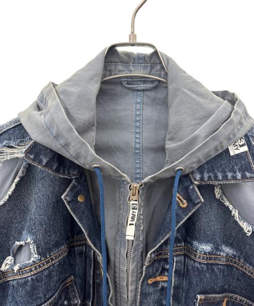 Maison MIHARA YASUHIRO（メゾン ミハラ ヤスヒロ）Maison MIHARA YASUHIRO (メゾン ミハラ ヤスヒロ) Maison MIHARA YASUHIRO DOUBLE LAYERED DENIM HOODED JACKET デニムジャケット インディゴ サイズ:46の古着・服飾アイテム