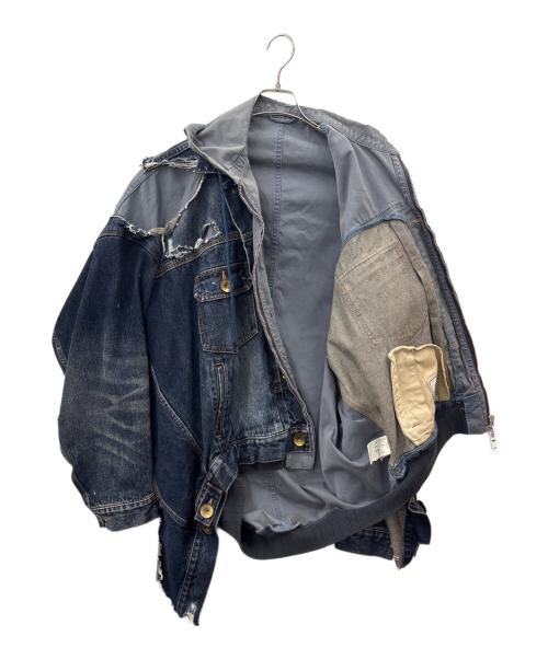 Maison MIHARA YASUHIRO（メゾン ミハラ ヤスヒロ）Maison MIHARA YASUHIRO (メゾン ミハラ ヤスヒロ) Maison MIHARA YASUHIRO DOUBLE LAYERED DENIM HOODED JACKET デニムジャケット インディゴ サイズ:46の古着・服飾アイテム