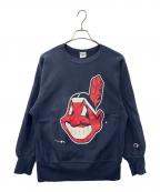 Champion REVERSE WEAVEチャンピオン リバース ウィーブ）の古着「Champion  REVERSE WEAVE  クリーブランドインディアンス 　90s-00sプリントスウェット」｜ネイビー