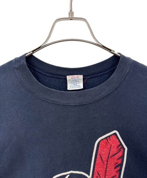 Champion REVERSE WEAVE（チャンピオン リバース ウィーブ）Champion REVERSE WEAVE (チャンピオン リバース ウィーブ) Champion  REVERSE WEAVE  クリーブランドインディアンス 　90s-00sプリントスウェット ネイビー サイズ:MEDIUMの古着・服飾アイテム