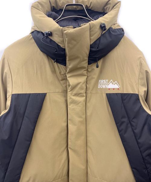 FIRST DOWN（ファーストダウン）FIRST DOWN (ファーストダウン) ダウンジャケット ブラウン×ブラック サイズ:Lの古着・服飾アイテム