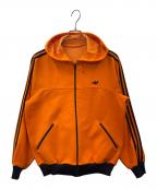 adidasアディダス）の古着「adidas　フーデットトラックジャケット」｜オレンジ