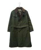 Barbourバブアー）の古着「Barbour 　2レイヤートレンチコート」｜カーキ×ブラウン