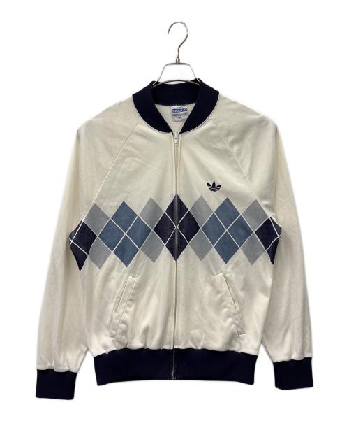 adidas（アディダス）adidas (アディダス) adidas　アーガイルトラックジャケット ホワイト×ブルー サイズ:Mの古着・服飾アイテム