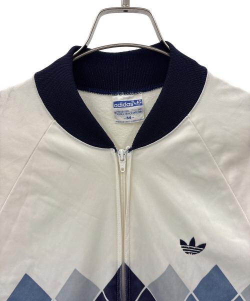 adidas（アディダス）adidas (アディダス) adidas　アーガイルトラックジャケット ホワイト×ブルー サイズ:Mの古着・服飾アイテム
