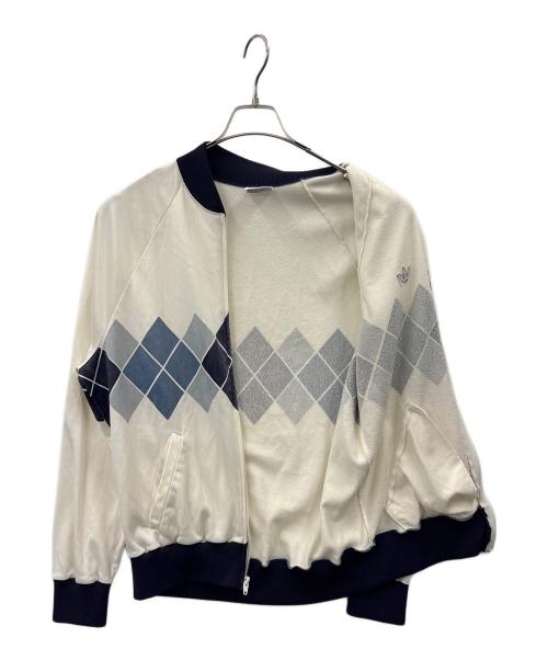 adidas（アディダス）adidas (アディダス) adidas　アーガイルトラックジャケット ホワイト×ブルー サイズ:Mの古着・服飾アイテム