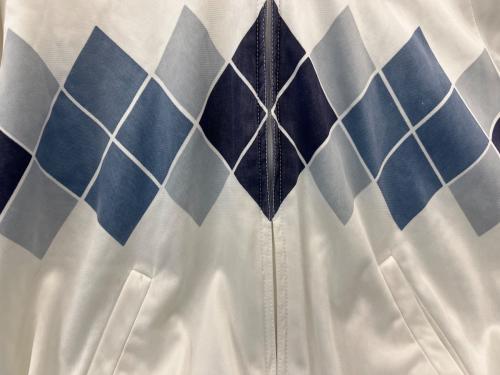 adidas（アディダス）adidas (アディダス) adidas　アーガイルトラックジャケット ホワイト×ブルー サイズ:Mの古着・服飾アイテム