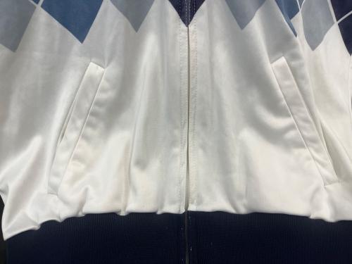 adidas（アディダス）adidas (アディダス) adidas　アーガイルトラックジャケット ホワイト×ブルー サイズ:Mの古着・服飾アイテム