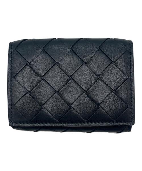 BOTTEGA VENETA（ボッテガベネタ）BOTTEGA VENETA (ボッテガベネタ) BOTTEGA VENETA 　3つ折りイントレチャートコンパクトウォレット ブラックの古着・服飾アイテム