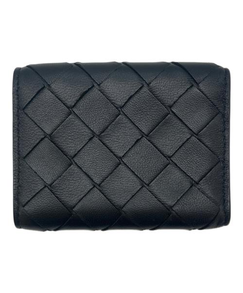 BOTTEGA VENETA（ボッテガベネタ）BOTTEGA VENETA (ボッテガベネタ) BOTTEGA VENETA 　3つ折りイントレチャートコンパクトウォレット ブラックの古着・服飾アイテム