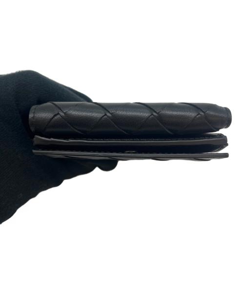 BOTTEGA VENETA（ボッテガベネタ）BOTTEGA VENETA (ボッテガベネタ) BOTTEGA VENETA 　3つ折りイントレチャートコンパクトウォレット ブラックの古着・服飾アイテム