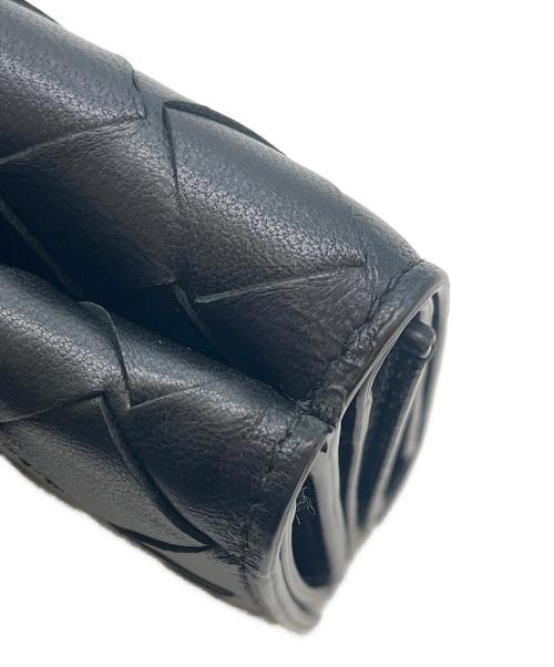 BOTTEGA VENETA（ボッテガベネタ）BOTTEGA VENETA (ボッテガベネタ) BOTTEGA VENETA 　3つ折りイントレチャートコンパクトウォレット ブラックの古着・服飾アイテム