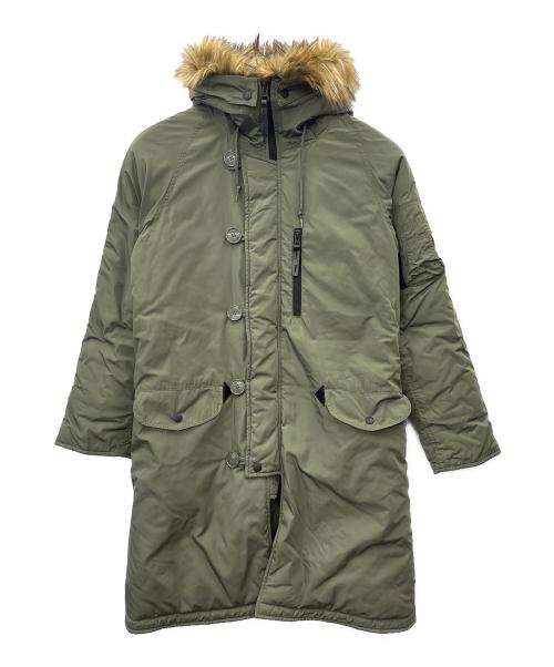 ALPHA INDUSTRIES（アルファインダストリーズ）ALPHA INDUSTRIES (アルファインダストリーズ) SENSE OF PLACE (センスオブプレイス) ALPHA INDUSTRIES　SENSE OF PLACE　モッズコート グリーン サイズ:MEDIUMの古着・服飾アイテム
