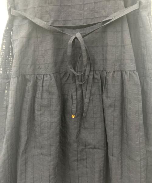 BLUE LABEL CRESTBRIDGE（ブルーレーベルクレストブリッジ）BLUE LABEL CRESTBRIDGE (ブルーレーベルクレストブリッジ) BLUE LABEL CRESTBRIDGE　マイクロチェックレーシーワンピース　半袖ワンピース ネイビー サイズ:38の古着・服飾アイテム